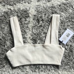 WeWoreWhat Bandeau Sports Bra in Off White